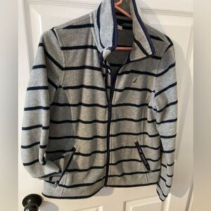 Nautica Men's Zip-Up Sweater in Gray and Navy